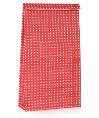 Kırmızı Puantiyeli Hediye Paketi Kese Kağıdı 25x15x16 cm 500 Adet