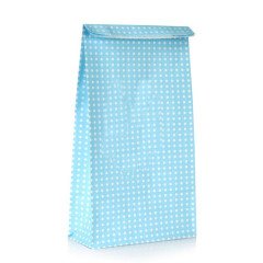 Mavi Puantiyeli Hediye Paketi Kese Kağıdı 25x15x16 cm