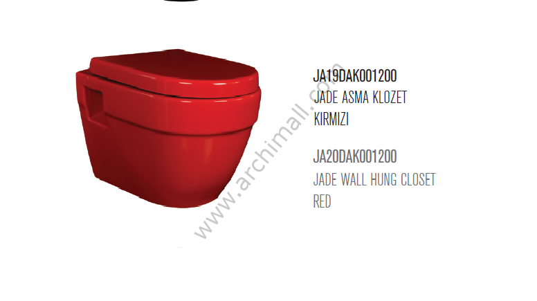 Jade Asma Klozet Yeni Kirmizi Soft Kirmizi Klozet Kapak