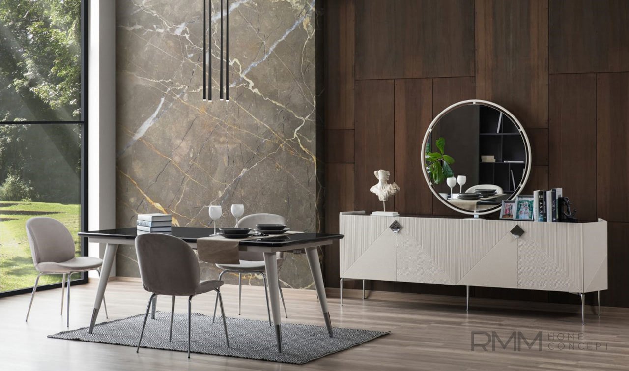 Giza Krem Yemek Odasi Takimi Rmm Home Mobilya Modern Yemek Odalari