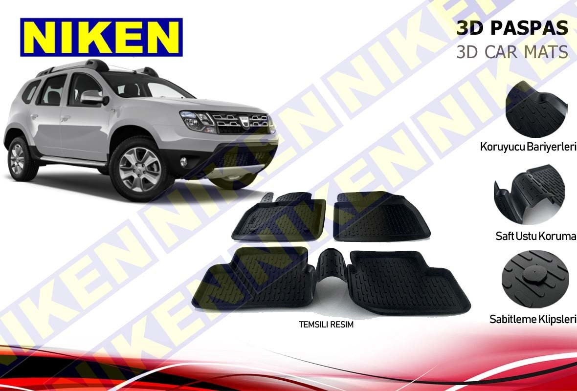 Dacia Duster 3d Havuzlu Paspas Niken 2010 2017
