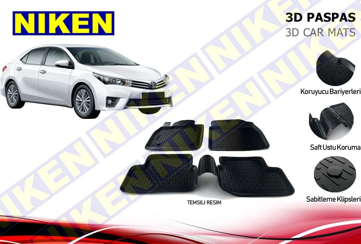 Toyota Corolla 3d Havuzlu Paspas 2013 Niken