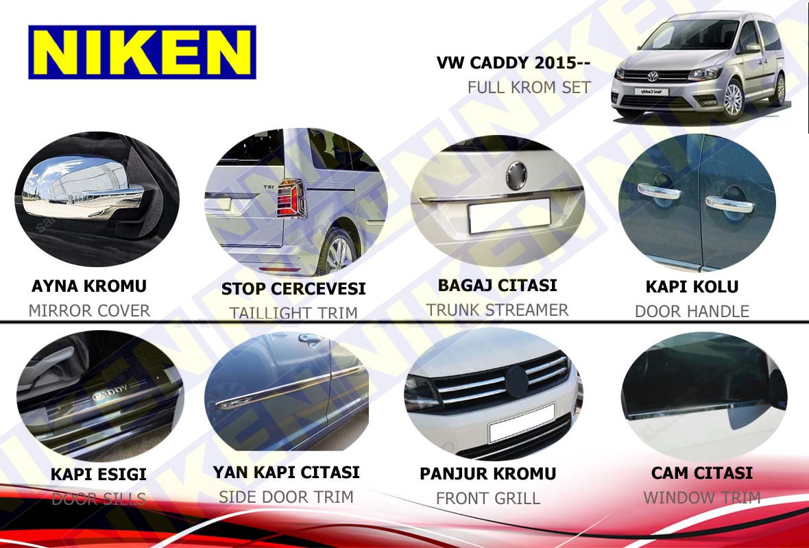 Vw Caddy Krom Nikelaj Kaplama Seti Komple 2015