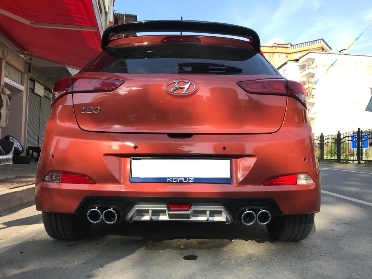 Hyundai I20 Difuzor Arka Tampon Dort Cikis Egzoz 2015