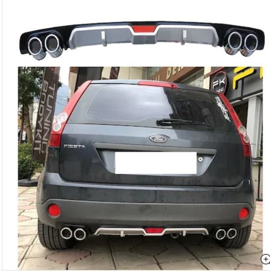Ford Fiesta Difuzor Arka Tampon Cift Cikis Egzoz Gri 2004