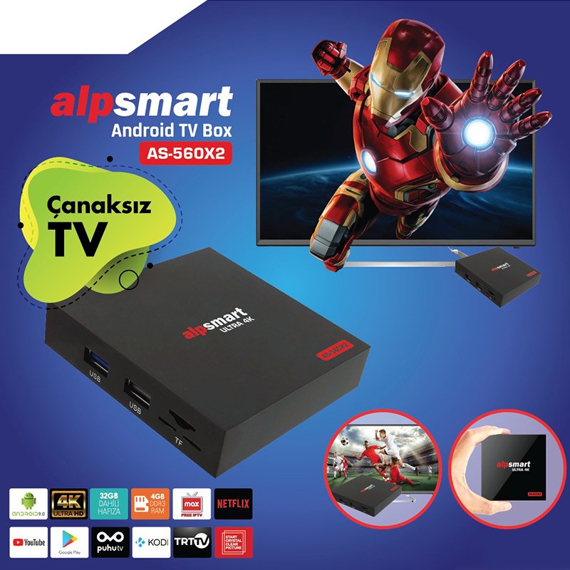 alpsmart as 560x2 4k 8 1 android 4gb ddr3 ram dahili wifi ip tv box