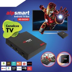 AlpSmart AS-560X2 4K 8.1 Android 4GB DDR3 Ram Dahili Wifi IP TV Box