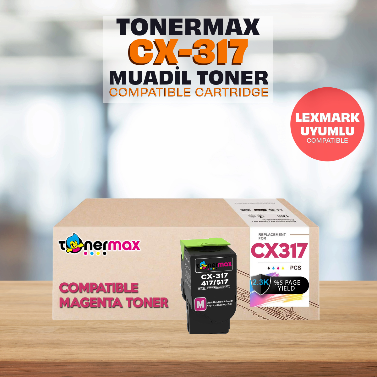 Lexmark CS317 /CS417 /CS517 /CX317 /CX417 /CX517 Muadil Toner