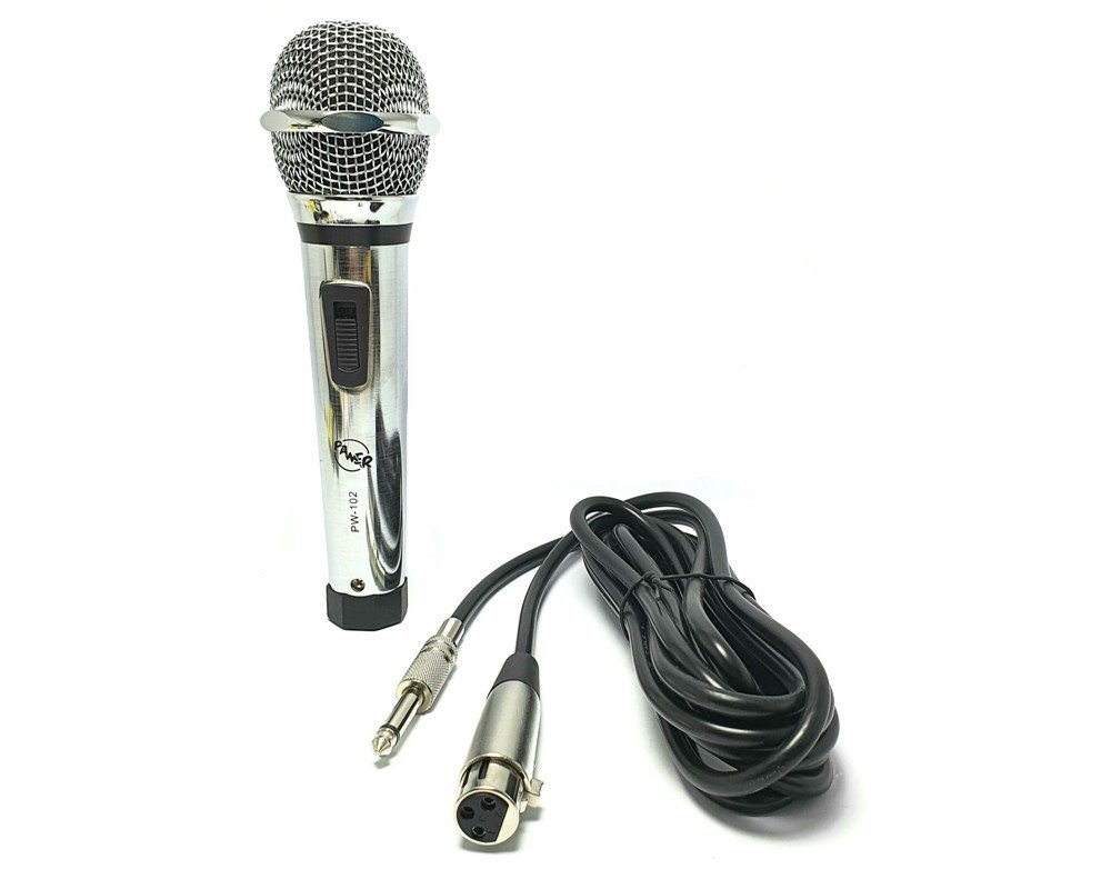 Pawer PW-102 Profesyonel Dinamik Mikrofon El Tipi 3mt Kablolu