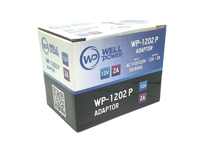 WellPower 12Volt 2Amper Plastik Kasa Adaptör 5.5x2.5mm Jak Fişli