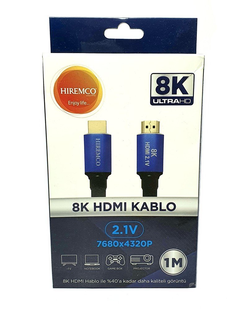Hiremco 8K Ultra HD 1Metre HDMI Kablo