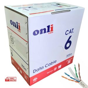 Onli 23AWG UTP CAT6 Network Kablosu Gri 305Mt Yerli Üretim