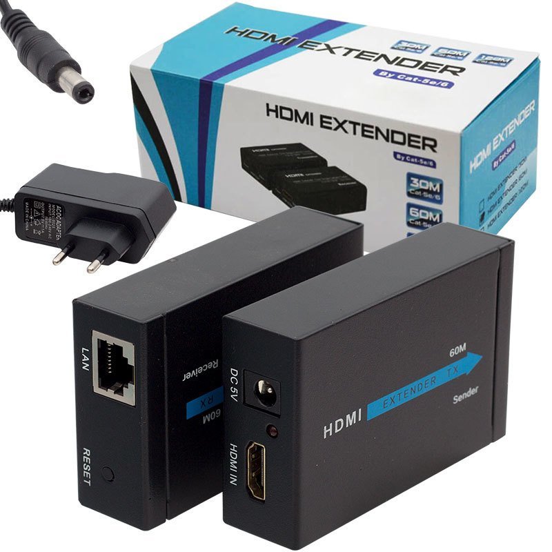 Powermaster HDMI To Cat5-Cat6 Extender 60Metre Uzatıcı PM-18232
