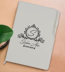 BK Gift Kişiye Özel İsimli Beyaz Termo Deri Not Defteri 15x21cm-11