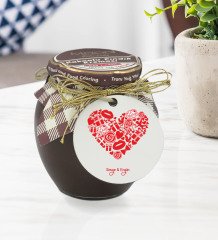 Kişiye Özel İsimli Sevgililer Günü Ahşap Anahtarlıklı El Yapımı 400gr Melodi Kakaolu Fındık Kreması Hediye Seti-49