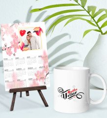 BK Gift Kişiye Özel Yılbaşı Tasarımlı Kupa Bardak ve 13x18cm Fotoğraf Kartlı Şövaleli 2023 Takvim Hediye Seti-42