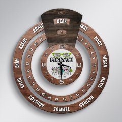 Kişiye Özel Mesleki Modacı Sonsuz Maya Takvimi Ahşap Duvar Saati