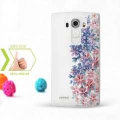 Kişiye Özel LG G4 İnce Şeffaf Silikon Telefon Kapağı (Çiçek Temalı-10)