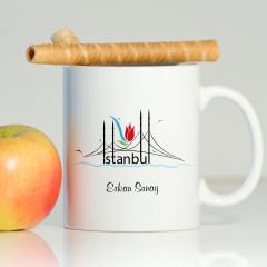 Kişiye Özel İstanbul Beyaz Kupa Bardak - 002