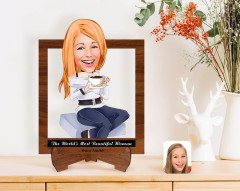 Personalized Women's Day The Most Beautiful Woman in the World with Cartoon Wooden Stand 3D Trinket-7