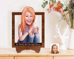 Personalized Women's Day The Most Beautiful Woman in the World with Cartoon Wooden Stand 3D Trinket-9