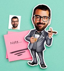 Kişiye Özel Bay Patron Karikatürlü Ahşap Magnet-3