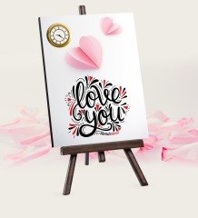 Kişiye Özel Seni Seviyorum Şovaleli Masa Saati - 6