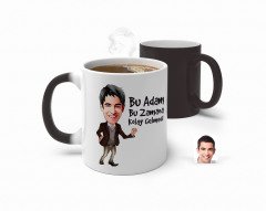 Kişiye Özel Erkek Bu Adam Bu Zamana Kolay Gelmedi Karikatürlü Sihirli Kupa Bardak-2