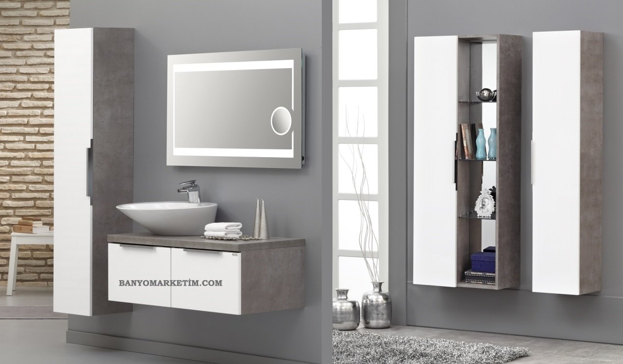 Orka Oteos 100 Banyo Dolabı Gri Taş ( Boy Dolapları ...