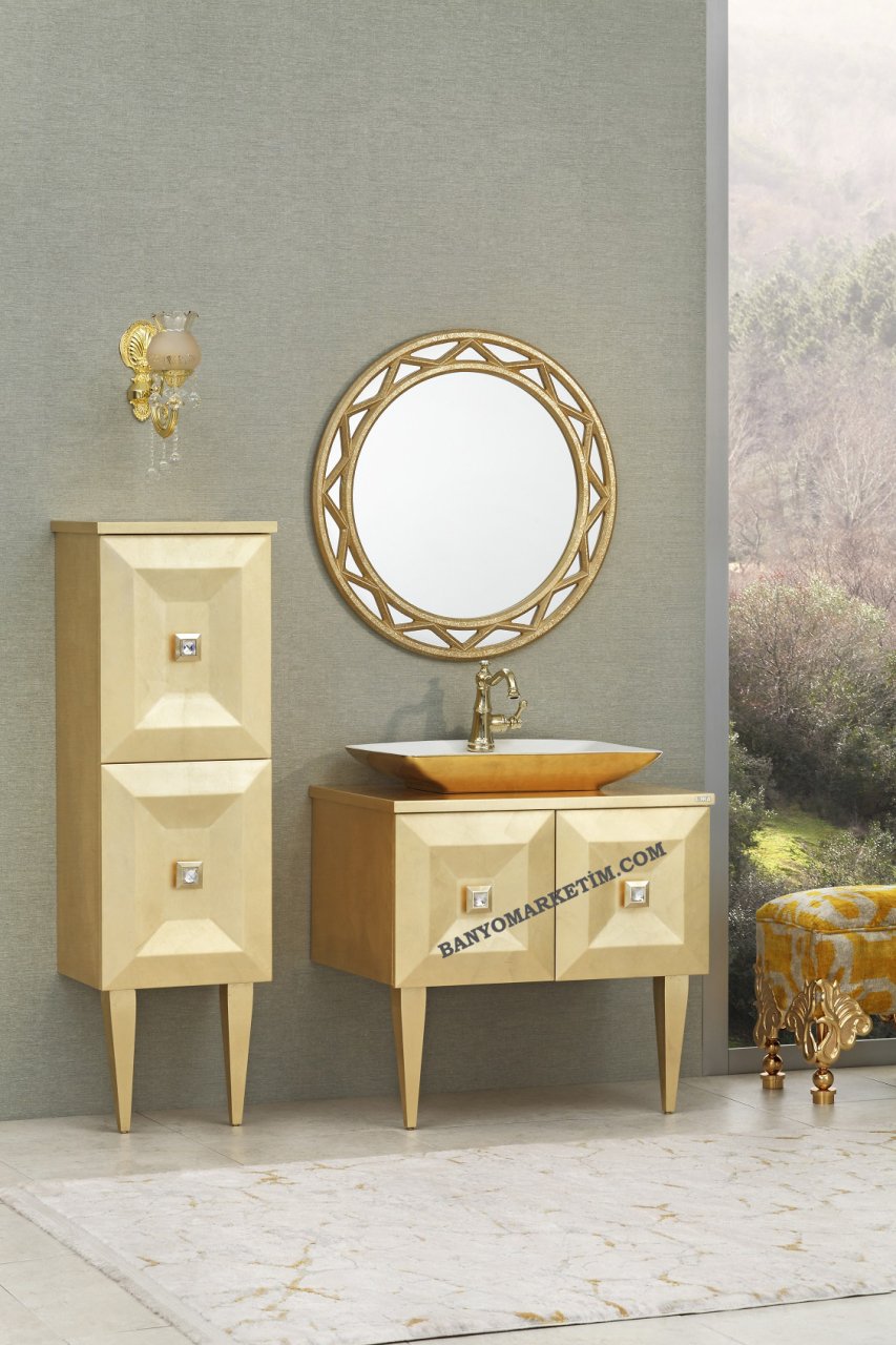 Orka Diamond 78 Ikon Aynali Banyo Dolabi Boy Dolabi 41 Altin