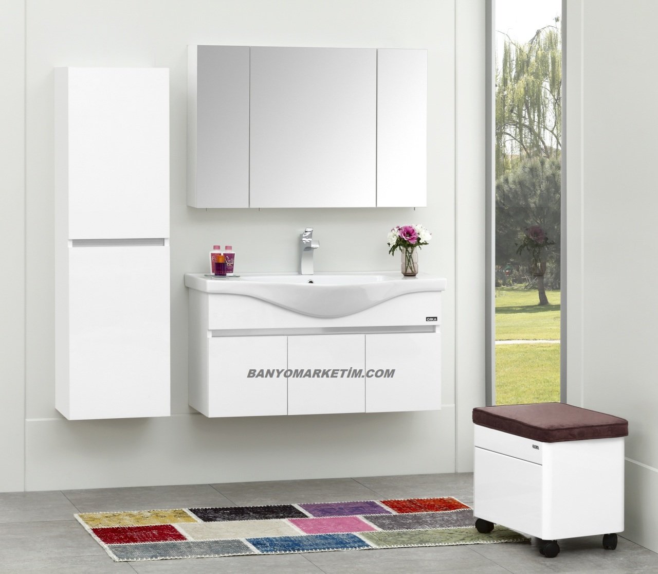 Orka Dinar 100 Banyo Dolabı Beyaz ( Boy Dolabı Hariçtir ...