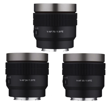 Samyang V-AF 3'lü Set (24mm, 35mm, 75mm T1.9) (Sony E) Ön-Sipariş / Aralık teslim