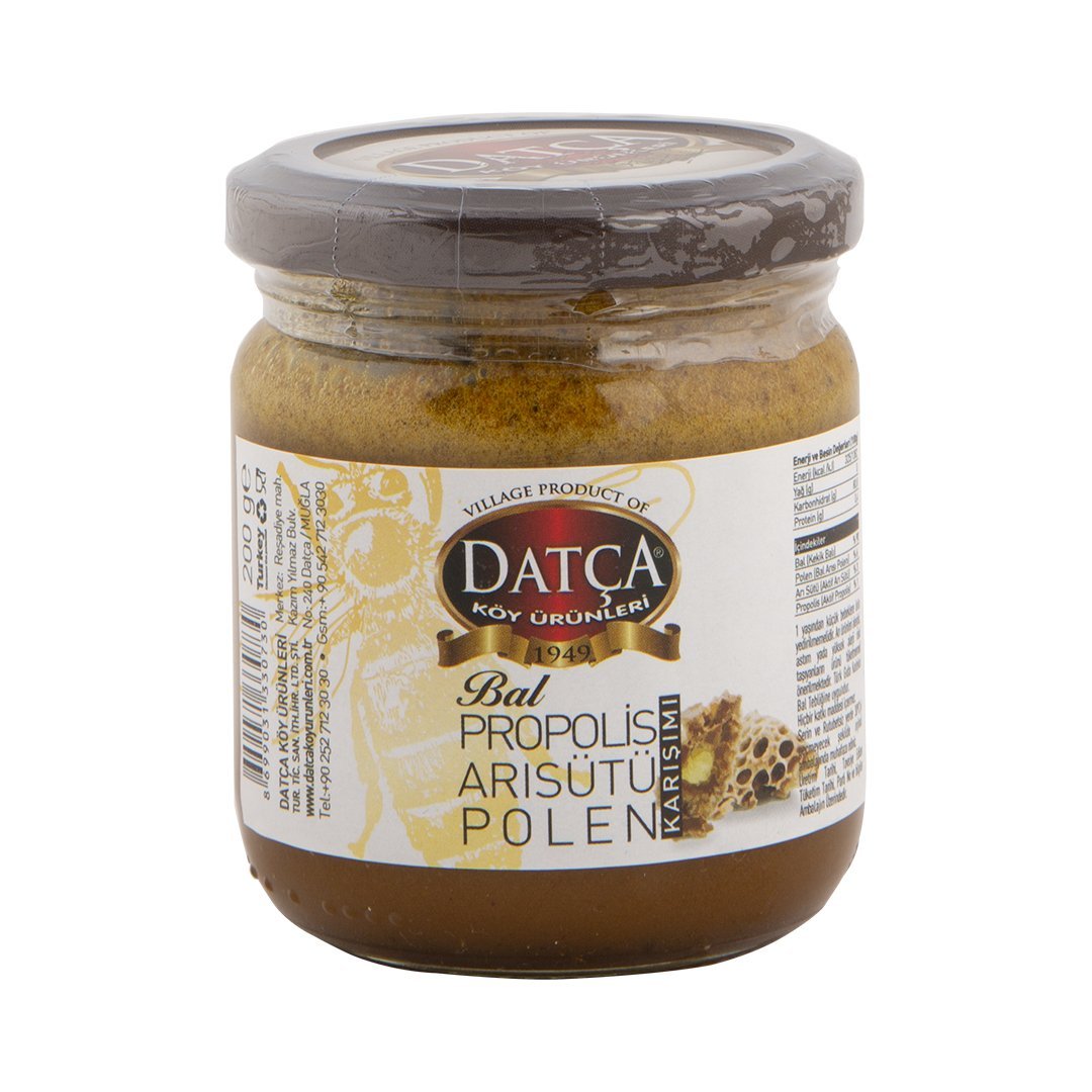 Bal Propolis Ari Sutu Polen Karisimi 200 Gr Datca Koy Urunleri