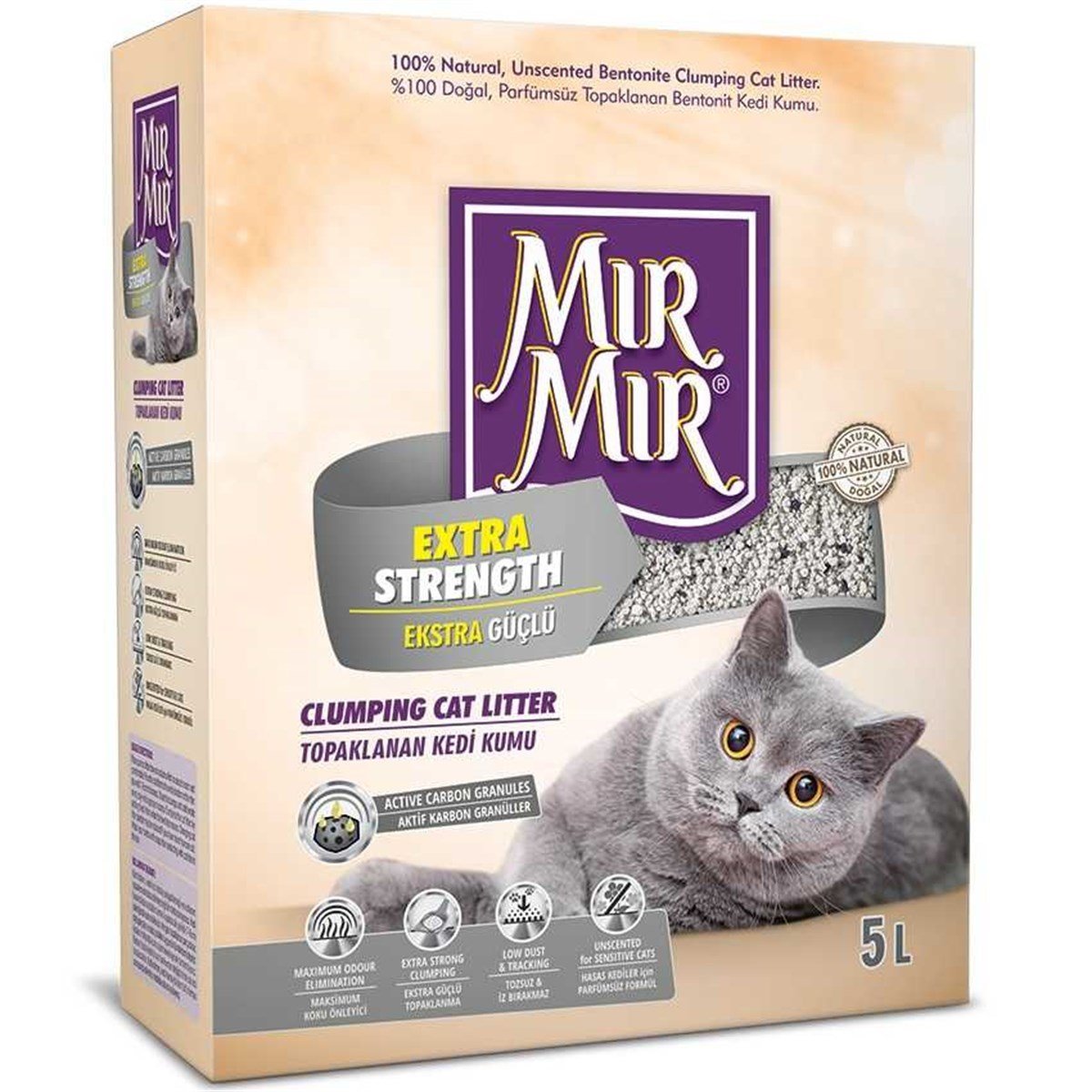 Mırmır Extra Strength Süper Topaklanan Kedi Kumu 5 Lt Petza