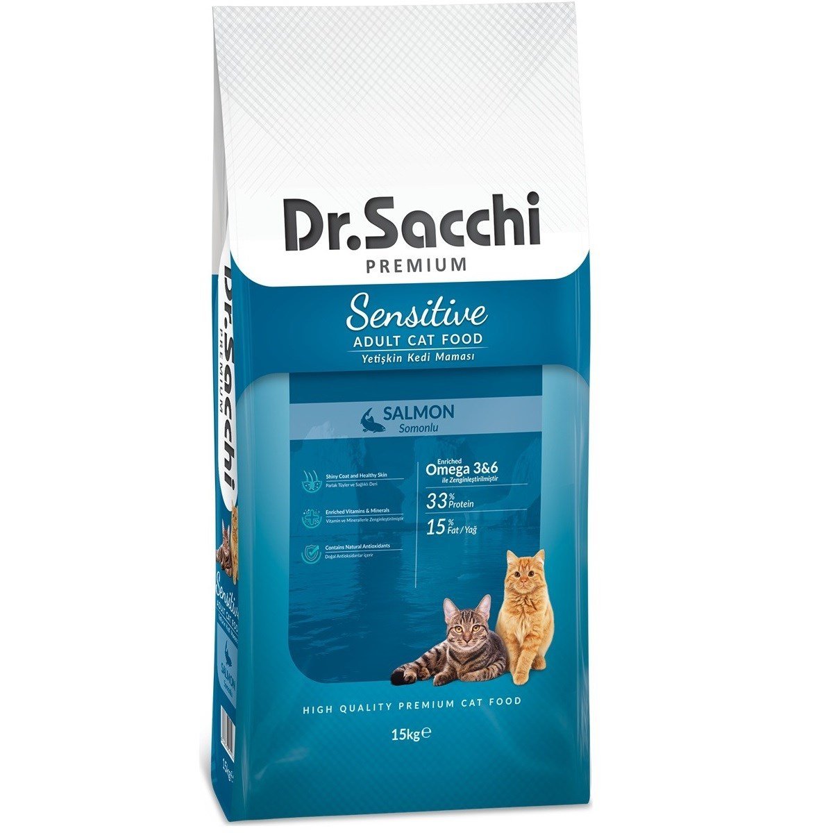 Dr.Sacchi Sensitive Salmon Yetişkin Kedi Maması 15 kg Petza