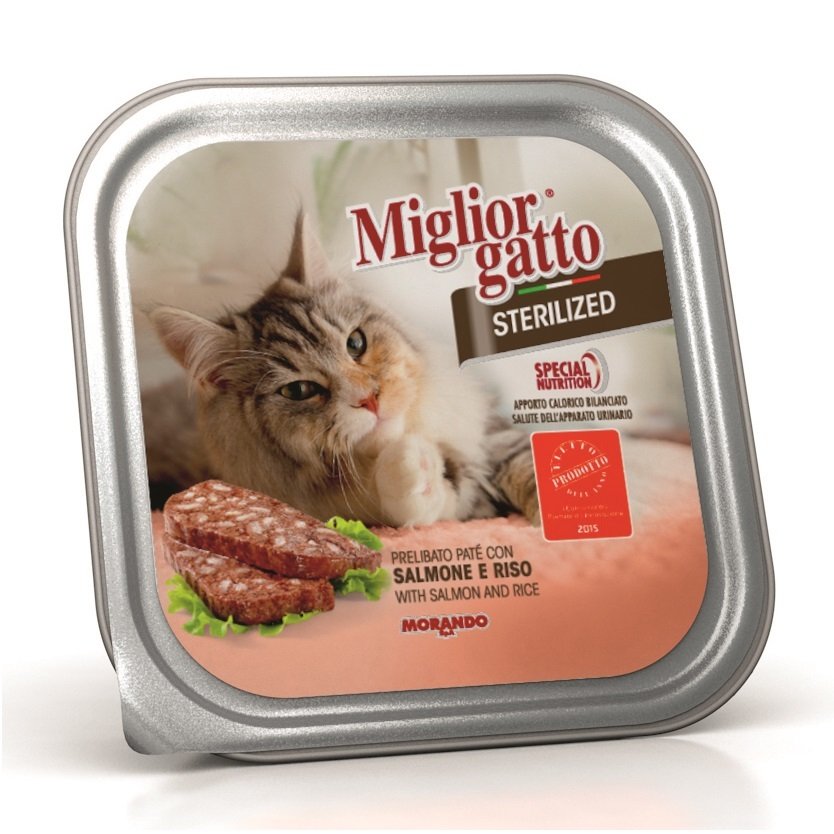 Miglior Gatto Sterilized Somon ve Pirinçli Kedi Konservesi 100 Gr Petza