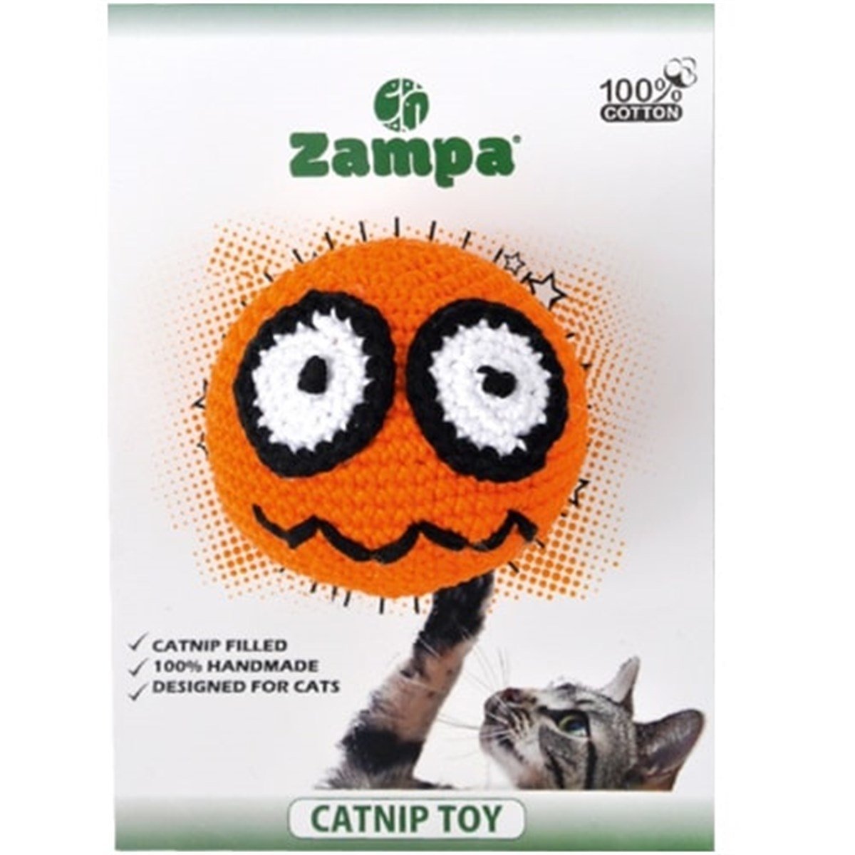 Zampa Catnipli El Yapımı Örgü Kedi Oyuncağı Emoji Petza