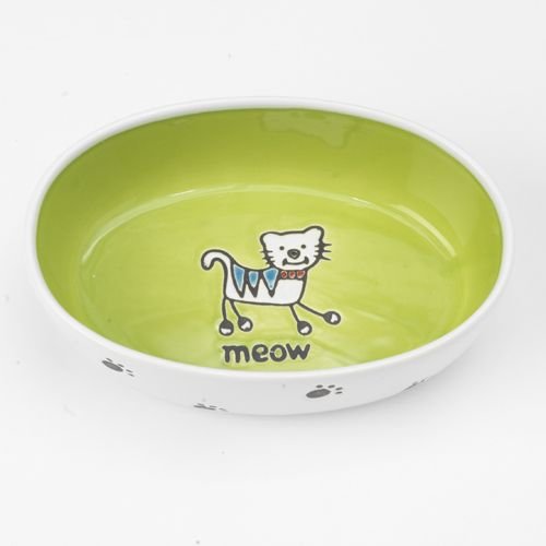 Kedi Seramik Mama Kabi Yesil Petza