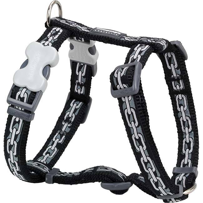 Red Dingo Chain Desenli Siyah Kopek Gogus Tasmasi 20 Mm Petza