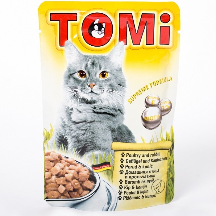 Tomi Tavşanlı ve Kanatlı Yetişkin Pouch Kedi Konservesi 100 Gr Petza