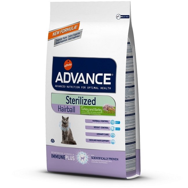 Advance Cat Sterilized Hairball Hindili Kısır Kedi Maması 1,5 Kg Petza